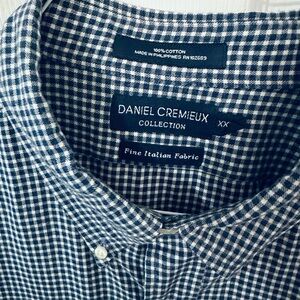 Daniel Cremieux Men's Blue and White Checkered Shirt